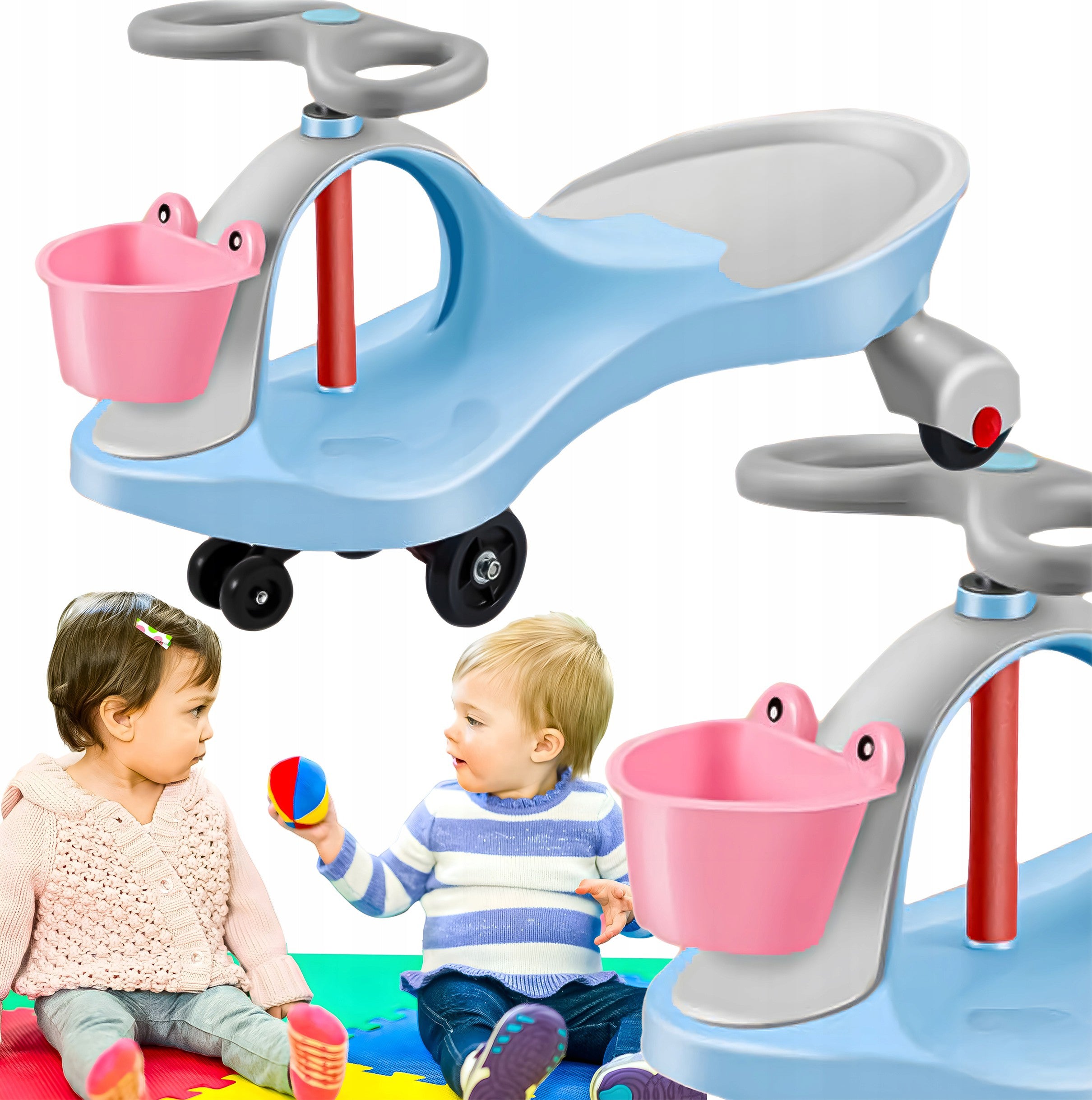 Masinuta pentru copii gravitationala, Zola, Swing car, directie 360°, cosulet, roti de cauciuc, greutate maxima suportata 60 Kg, albastra Masinuta pentru copii gravitationala, Zola, Swing car, directie 360°, cosulet, roti de cauciuc, greutate maxima suportata 60 Kg, albastra